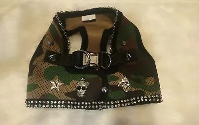 Dog Harness Size Medium / Camoflarge  Skull & Studs Designer Vest Harness  • £11.99