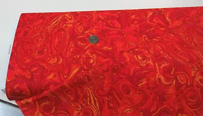 BENARTEX Quilt-craft Fabric MARBELLA Red 2 Yds (1714-10) Brilliant Marbled • $11.77