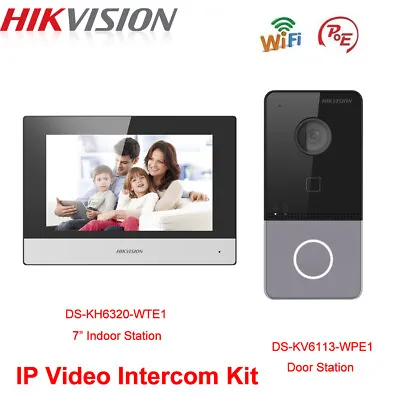 Hikvision IP Video Intercom DS-KV6113-WPE1 Door Station DS-KH6320-WTE1 Monitor • $227.05