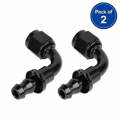 $10.50 • Buy 2PCS 8AN Push Lock 90 Degree Hose End Fitting/Adaptor For AN8 Oil Fuel Water Air