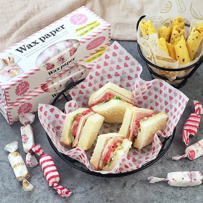 £7.50 • Buy 50pcs Wax Paper Food Wrapping Sandwich Snack Nougat Snack Pad Oil-proof Ba[UK]