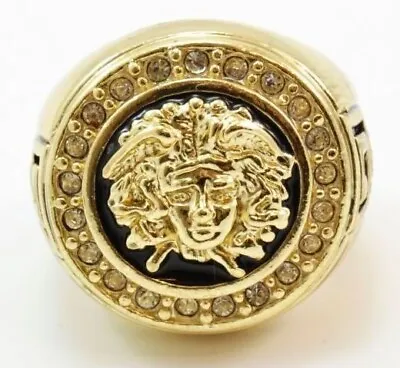 Men's Medusa Ring Moissanite 1.00 Carat 14K Yellow Gold Plated Silver • $214.50