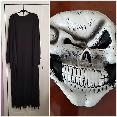 Grim Reaper Costume Adult Halloween Robe And Mask • $15.50