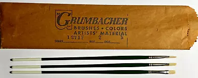 M. Grumbacher N.Y. 2 Gainsborough 1271F Artist Paint Brush 11.0” 3 NEW • $14.39