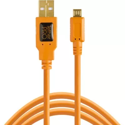 Tether Tools TetherPro USB 2.0 A Male To Micro-B 5-Pin Cable | 15' Orange • $39.95