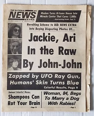 National News Extra Feb 9 1975 Gossip Tabloid UFO Ray Gun Turns Man Blue • $7.26