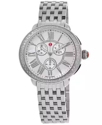 New Michele Serein Chronograph Diamond Silver Dial Women's Watch MWW21A000068 • $1582.86