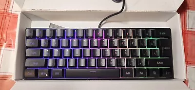 Snpurdiri K60 60% UK Gaming Keyboard 61 Keys Multi Color RGB Illuminated LED.  • £12