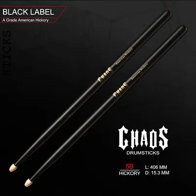$24 • Buy Drum Sticks Chaos 5b Black & Gold Drumsticks Pro Quality