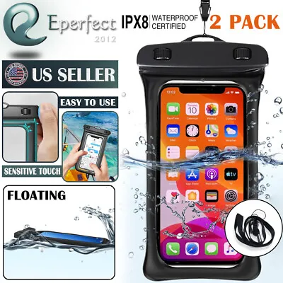 $11.99 • Buy 2 Pcs Waterproof Floating Cell Phone Pouch Dry Bag Case Cover For IPhone Samsung