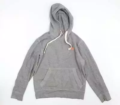 JACK & JONES Mens Grey Polyester Pullover Hoodie Size M • £7.50