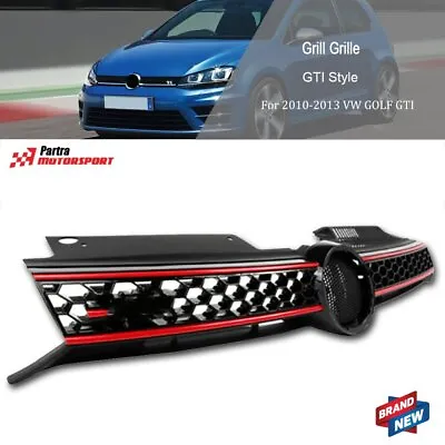 Grille Grill For 2010-2014 MK6 Golf GTI  Wagen Black Red Trim Mesh Style • $42.88