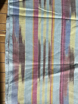 Cotton Fabric Madras Ikat 2.4 Yd By 43  Wide • $18