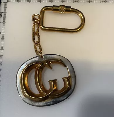 VINTAGE Gucci Italy Gold Silver Two-Tone Metal Screw Open Key Chain Key Ring • $50