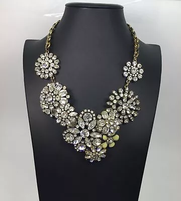 J. Crew Clear Rhinestone Flora Statement Necklace • $22