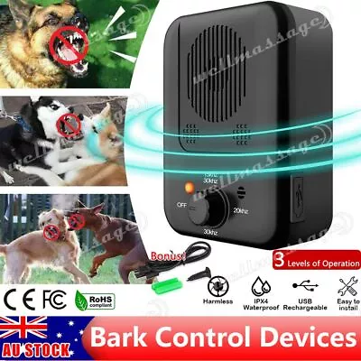 Ultrasonic Dog Barking Stop Anti Bark Device Automatic Bark Control Tool Black • $21.15