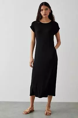 Dorothy Perkins Black Column Midi Dress With Pockets • £24.50