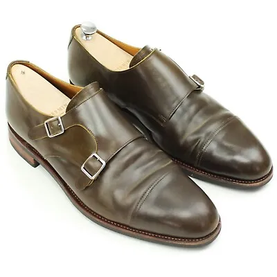 Meermin Mallorca Cognac Shinki Shell Cordovan Double Monk Strap Shoes UK 12 • $339.99