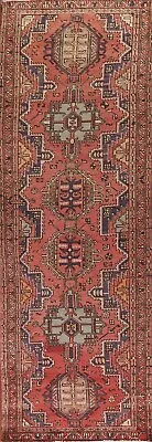 Vintage Geometric Heriz Traditional Runner Rug 3'x12' Wool Hand-knotted Carpet • $911.30