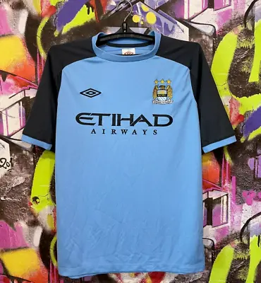 Manchester City FC Football Shirt Soccer Jersey Training Top Umbro Mens Size L • $43.99