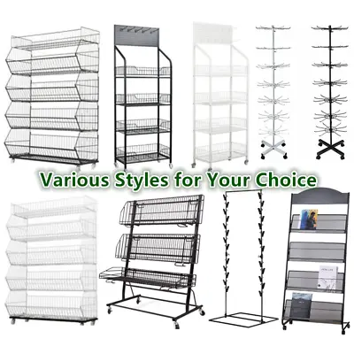 Large Capacity Supermarket Retail Wire Racks Shop Storage Display Shelves Stands • £69.58