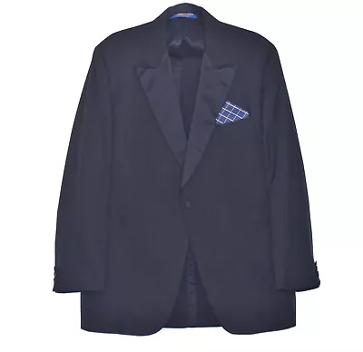 Vtg Brooks Brothers 2pc Black Tuxedo Suit Jacket Size 42-L Flat Front Pant 38x31 • $245