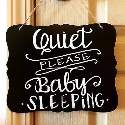 8x10 Hanging Chalkboard  Quiet Please Baby Sleeping  Custom Nursery SIGN • $25.97