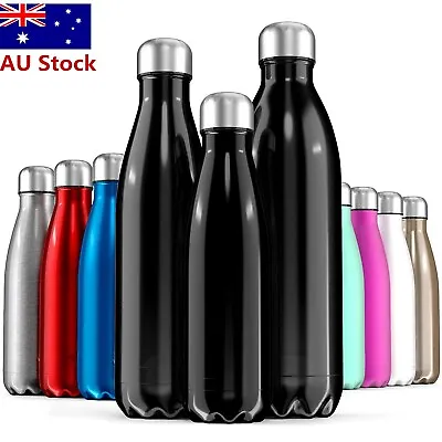 $18.59 • Buy Insulated Water Bottle Thermal Double Wall Drink Vacuum Flask 350ml-1L Hot Cold