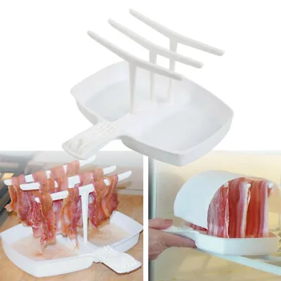 Microwave Bacon Rack Hanger Cooker Tray Tool For Cook Bar Crisp Breakfast Meal • $7.56