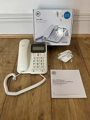 BT Decor 2600 Call Blocking Corded Landline Home Telephone Answer Machine • £14.99