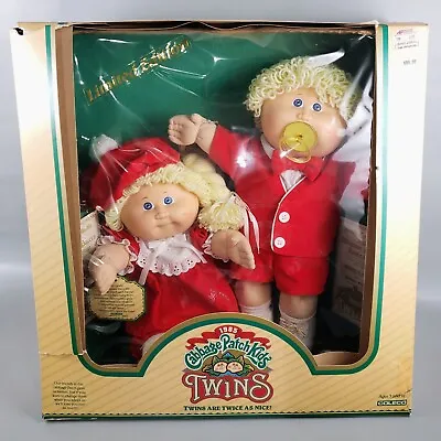 Vintage Cabbage Patch Kids Twins  1984 Coleco Boy & Girl Blue Eyes & Blonde Hair • $295