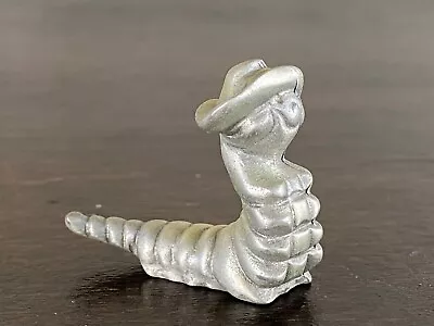 Vintage Pewter Worm Caterpillar Inchworm Hat Garden Figurine Mini Collectible • $7.99