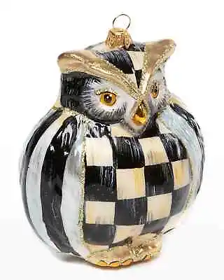 Brand New Mackenzie Childs Holiday Courtly Owl Glass Ornament • $98