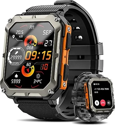 Military Smart Watch Rugged Tactical Fitness Tracker For Men(Answer/Make Calls) • $30.99