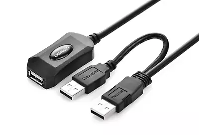 UGREEN USB 2.0 Active Extension Cable 10M With USB Power 5M (20214) • $33.05
