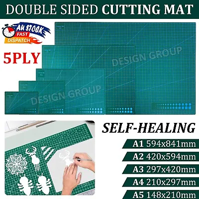 A1 A2 A3 A4 A5 5Ply Thick Self Healing Cutting Mat Double-Side Art Craft DIY AU • $5.95