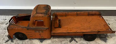 1950's Vintage Structo Machinery Hauler Flatbed Wrecker Tow Truck W/ Lift Plate • $60