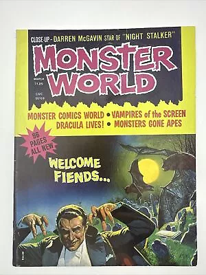 Monster World Magazine #1 March 1975 Night Stalker & Dracula Horror Film Fanzine • $30