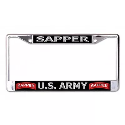 Army Sapper Military Logo Chrome License Plate Frame Usa Made • $29.99