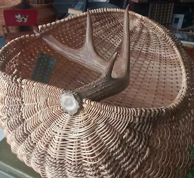 Rare One Of A Kind Large Native American Hand Woven Antler Basket • $210