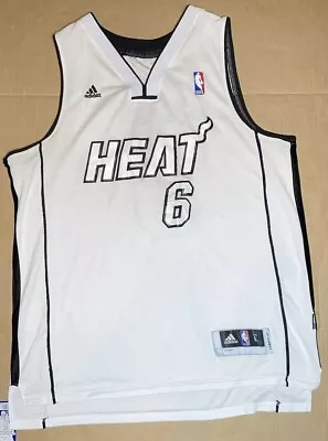 Adidas NBA Miami Heat Lebron James White Hot NBA Basketball Jersey Size L • $64