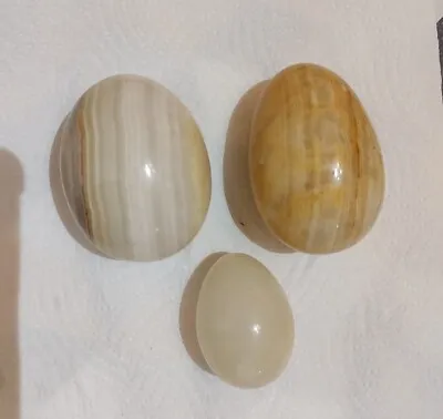 Decorative Stone/ Marble Eggs X 3 • £8.99