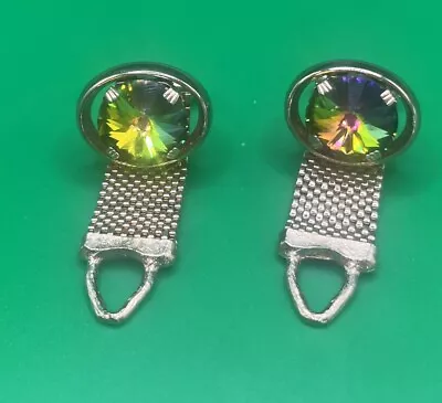 Vintage Gold Tone Rivoli Watermelon Mesh Wrap Around Cufflinks  • $13.59