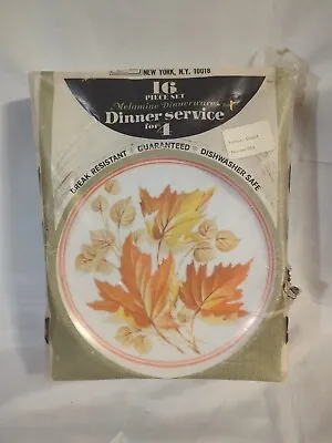 Vintage MCM Allied Chemical Melamine 16pc Chalet Design Unopened NIP #226 • $39.96