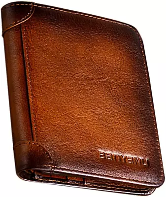 Trifold Wallet Men Mens Genuine Leather Wallets 11 Credit Card Holders - Mens  • $29.93