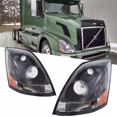 For Volvo VNL 2004-2017 Semi Truck Black Projector Headlight Headlamp Left&Right • $219.44