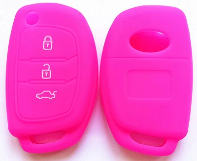 $8.99 • Buy PINK SILICONE CAR FLIP KEY COVER FOR HYUNDAI I10 I20 I30 IX35 ELANTRA ACCENT