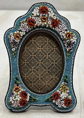 Antique Micro Mosaic Picture Frame Italy - Large 5.5” Tall • $73.54