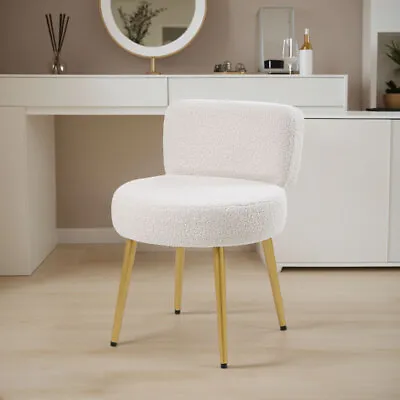 Soft Vanity Dressing Table Stool Backrest Piano Seat Makeup Chair Bedroom Furnit • £36.95