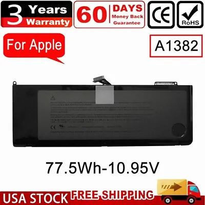 A1382 Battery 77.5Wh For MacBook Pro 15  A1286 Early /Late 2011 Mid 2012 10.95V • $22.55